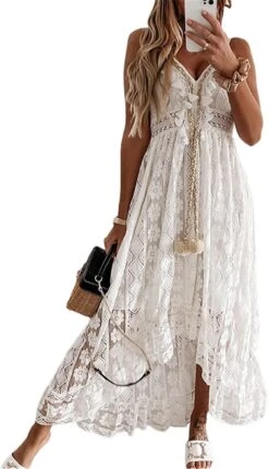 Robe Longue Dentelle Blanche Boheme