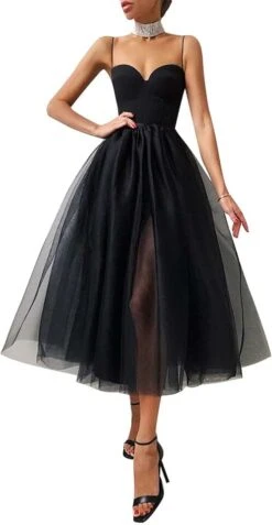 Robe De Mariée Romantique à Corset En Tulle Et Paillettes Noires