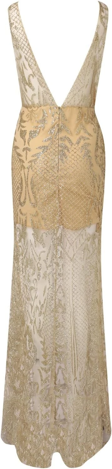 Robe De Soirée Dorée Et Blanche Robe De Soirée Dorée Et Blanche -Soiree Blanche Boutique