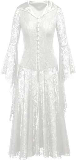 Robe De Mariée Dentelle Manches Longues Blanche