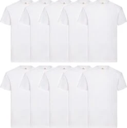 Lot De 10 T-shirts Fruit Of The Loom Valueweight + Sac De Rangement MyShirt Inclus
