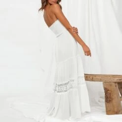 Robe Blanche Dentelle Longue Boheme -Soiree Blanche Boutique 61aiNMAqgRL. AC SL1500