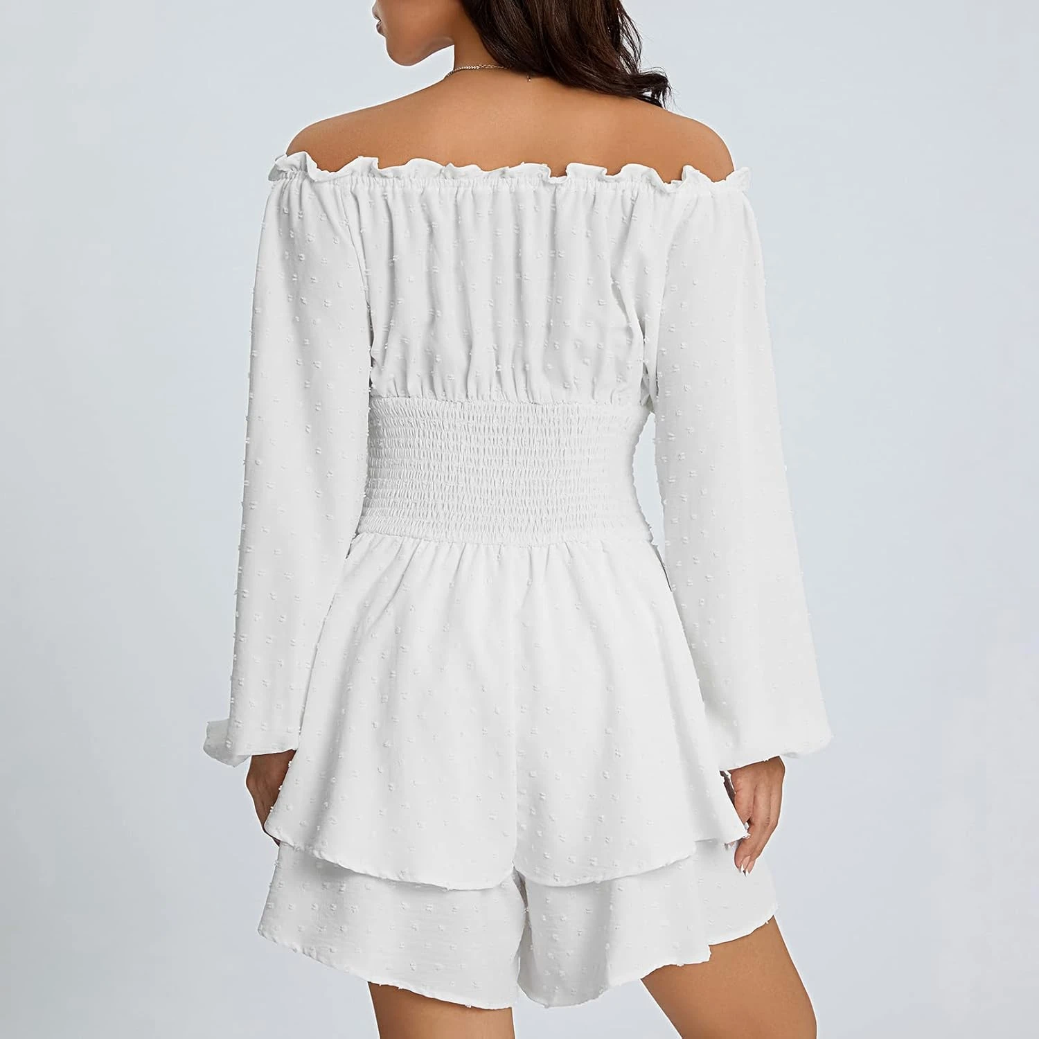 Robe Éclatante en Volant avec Shorts Intégrés Robe Éclatante En Volant Avec Shorts Intégrés -Soiree Blanche Boutique 61apkH5jC1L. AC SL1500
