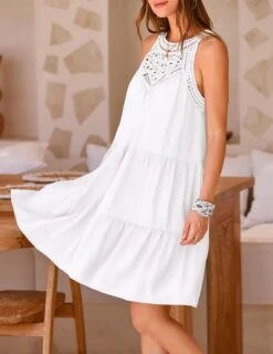 Robe Boheme Blanche Femme -Soiree Blanche Boutique 61hsGtjffnL. AC SL1500