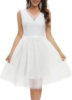 Robe Courte De Soirée Blanche -Soiree Blanche Boutique 61jeeySqKkL. AC SL1500