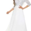 Robe De Mariée Col V Plongeant Epaulettes Originales -Soiree Blanche Boutique 61kk GuuD2L. AC UL960 QL65