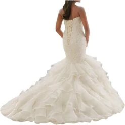 Robe De Mariée Sirène A Manches Longues Blanche -Soiree Blanche Boutique 61mtk7SOLxL. AC SL1500