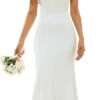 Robe De Mariée Sirène Simple Blanche -Soiree Blanche Boutique 61sRTx FpvL. AC UL960 QL65