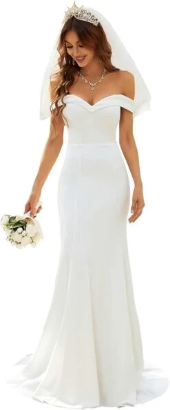 Robe De Mariée Sirène Simple Blanche