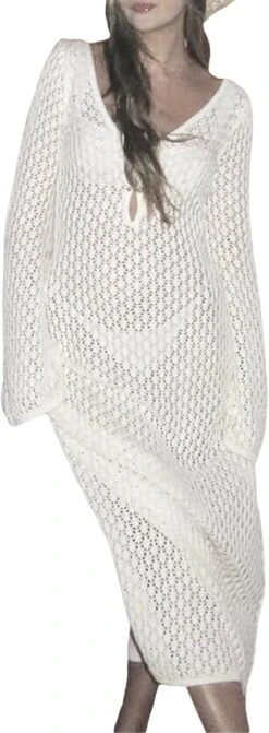 Robe Longue Blanche En Crochet 4 Robe Longue Blanche En Crochet -Soiree Blanche Boutique 61sRtaXv6tL. AC SL1500