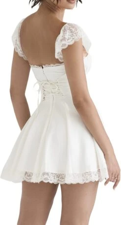 Robe Élégante Mini Dentelle Blanche -Soiree Blanche Boutique 61upvwARSuL. AC SL1500