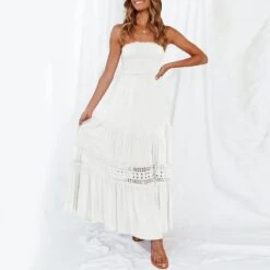 Robe Blanche Dentelle Longue Boheme -Soiree Blanche Boutique 61wnWPD42iL. AC SL1500