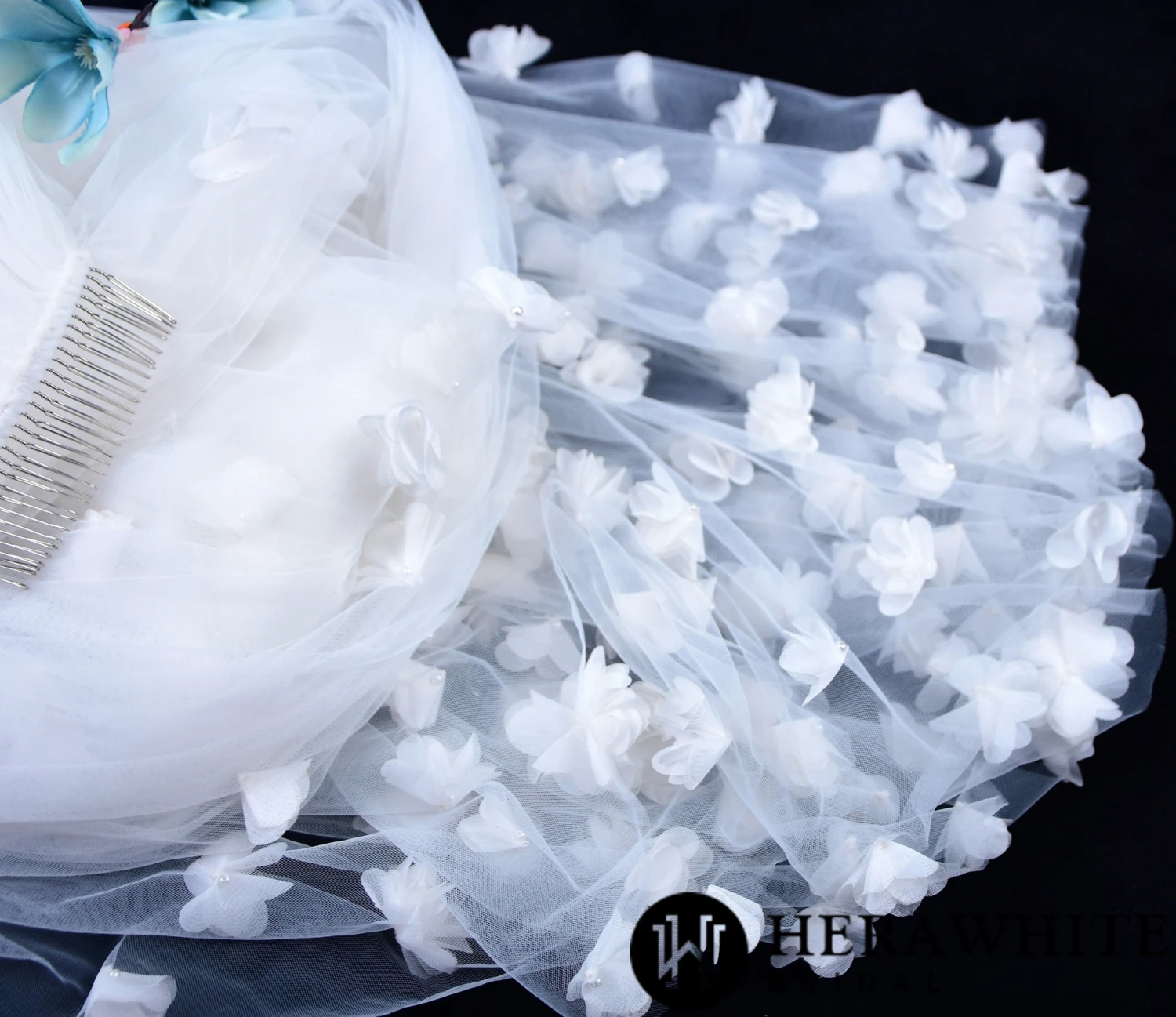 Voile de Mariée Longue à Fleurs Voile De Mariée Longue à Fleurs -Soiree Blanche Boutique 6cda3f4b57