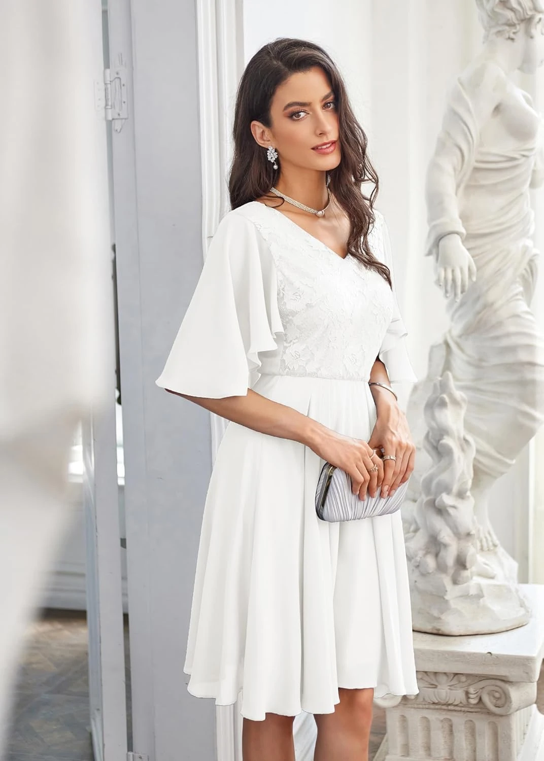 Robe Blanche De Soirée Hivernale Robe Blanche De Soirée Hivernale -Soiree Blanche Boutique 713Za4zYUWL. AC SL1500