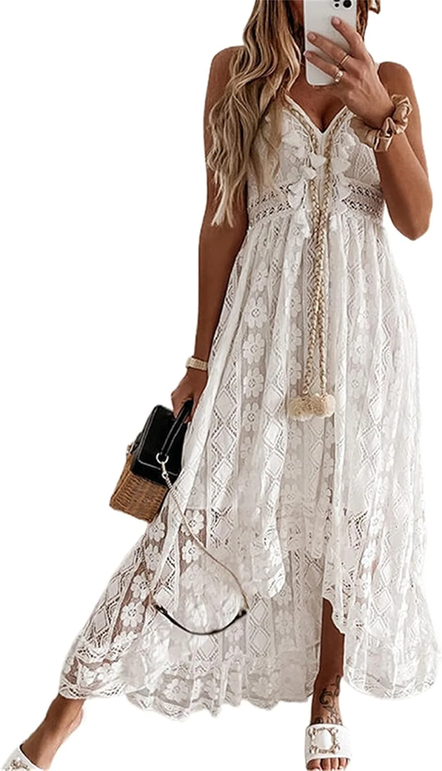 Robe Longue Blanche Dentelle Boheme Robe Longue Blanche Dentelle Boheme -Soiree Blanche Boutique 719IFL3eO5L. AC SL1500