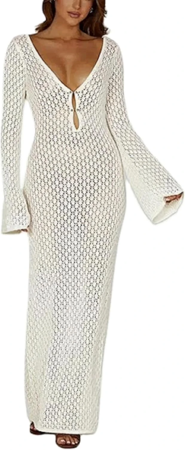 Robe Longue Blanche En Crochet Robe Longue Blanche En Crochet -Soiree Blanche Boutique 71AGHlldtuL. AC SL1500