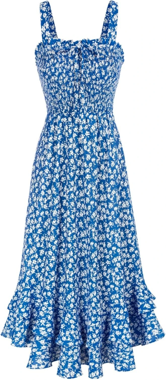 Robe Spaghetti Floral Gracieuse Robe Spaghetti Floral Gracieuse -Soiree Blanche Boutique 71HO4TZZfL. AC SL1500 1