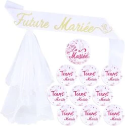 Voile Mariage Avec Cœurs Blanc Cassé