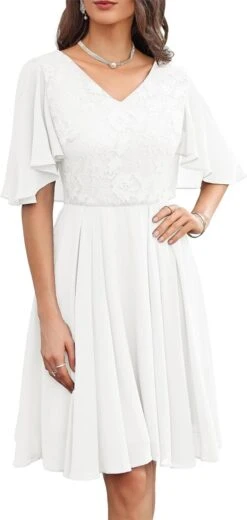 Robe Blanche De Soirée Hivernale