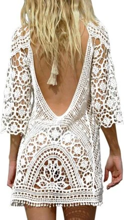 Robe Plage Dentelle Blanche