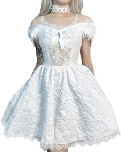 Robe Blanche De Soirée En Velours