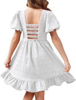 Robe Blanche Boheme Fille