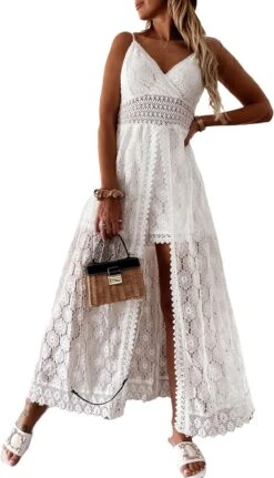 Robe Blanche Longue Boheme Chic -Soiree Blanche Boutique 71vverVfyCL. AC SL1500