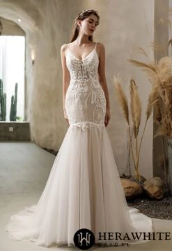 Robe Sirène A Manches Cloche Détachables -Soiree Blanche Boutique 7479c4bb77