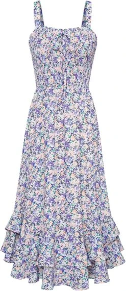 Robe De Soirée Violette Et Blanche