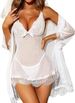 Blanche Porte Robe Dentelle