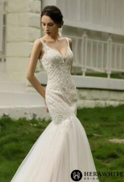 Robe De Mariée Trompette En Dentelle Perlée Et Tulle -Soiree Blanche Boutique 8749015c43 scaled 1