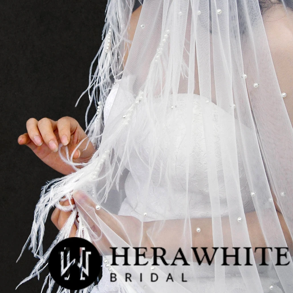 Voile de Mariée A Plumes Voile De Mariée A Plumes -Soiree Blanche Boutique 881f9a4001