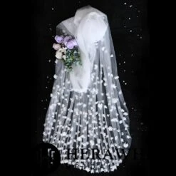 Voile De Mariée Longue à Fleurs 8 Voile De Mariée Longue à Fleurs -Soiree Blanche Boutique 90b62684a0