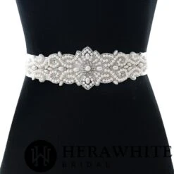 Ceinture De Mariage Perlée 4 Ceinture De Mariage Perlée -Soiree Blanche Boutique 9522af7ede