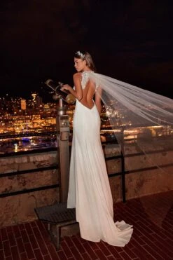 Robe De Mariée Col Américain Blanche 5 Robe De Mariée Col Américain Blanche -Soiree Blanche Boutique Amadora2