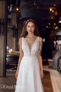 Robe De Mariée Avec Perles Blanche -Soiree Blanche Boutique Amaltheia4