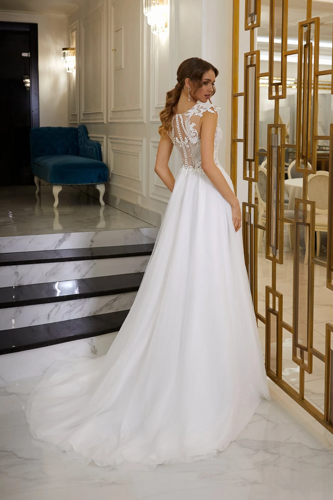 Robe De Mariée Col Cœur Fleurie Blanche Robe De Mariée Col Cœur Fleurie Blanche -Soiree Blanche Boutique Angelica29