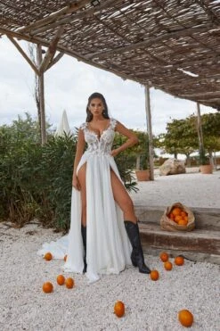 Robe Mariée Fendue Sexy -Soiree Blanche Boutique Aniceta2
