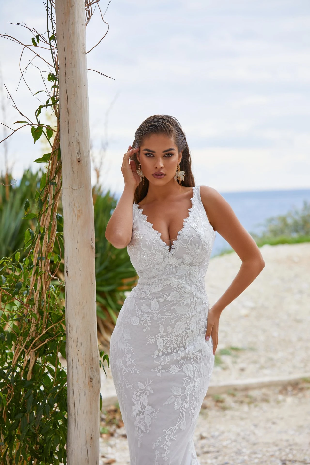 Robe De Mariée Sirène Dentelle Blanche Robe De Mariée Sirène Dentelle Blanche -Soiree Blanche Boutique Arcadia2