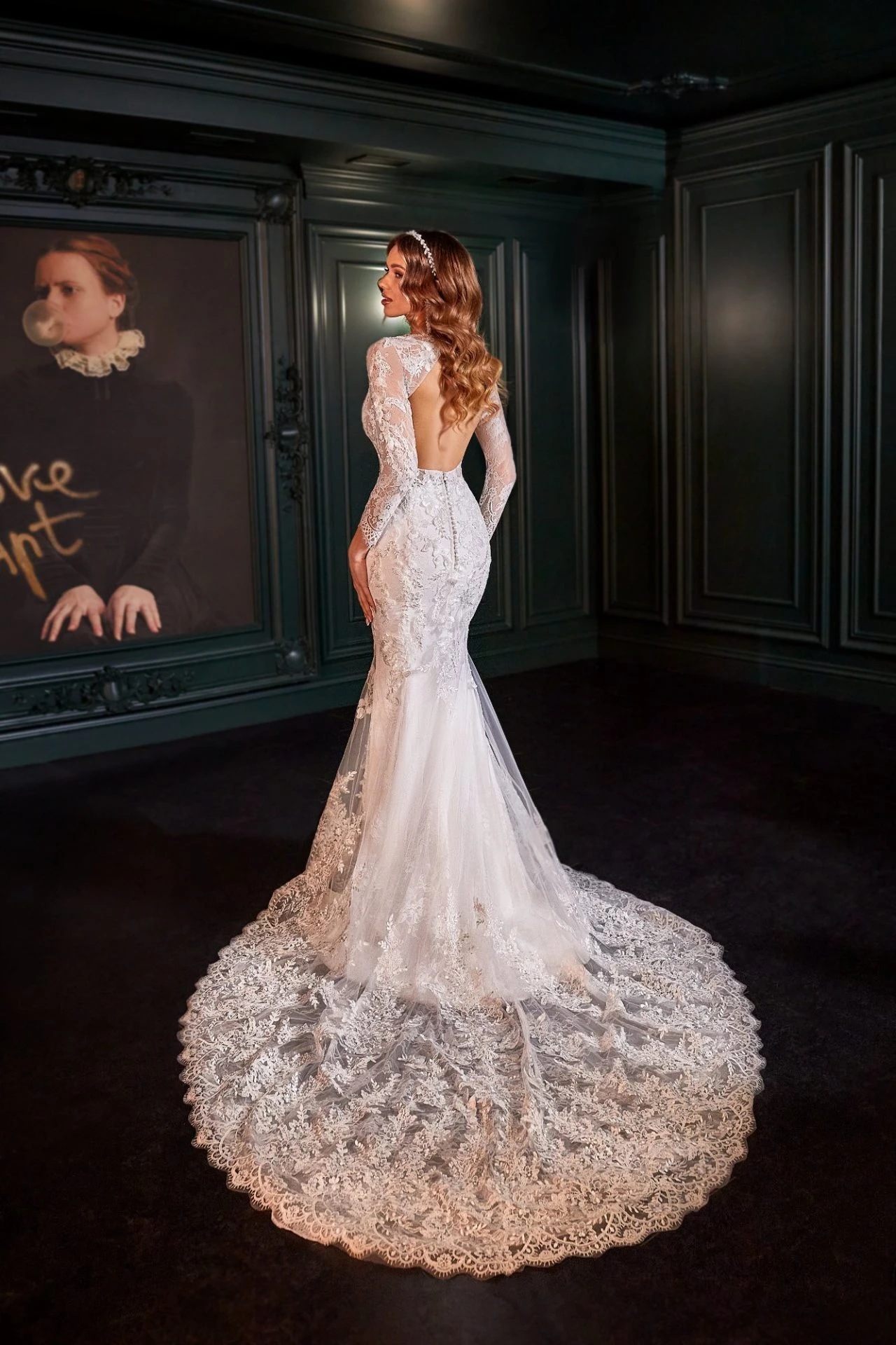 Robe De Mariage Sirène Blanche Longue Traîne Robe De Mariage Sirène Blanche Longue Traîne -Soiree Blanche Boutique Artemisia36