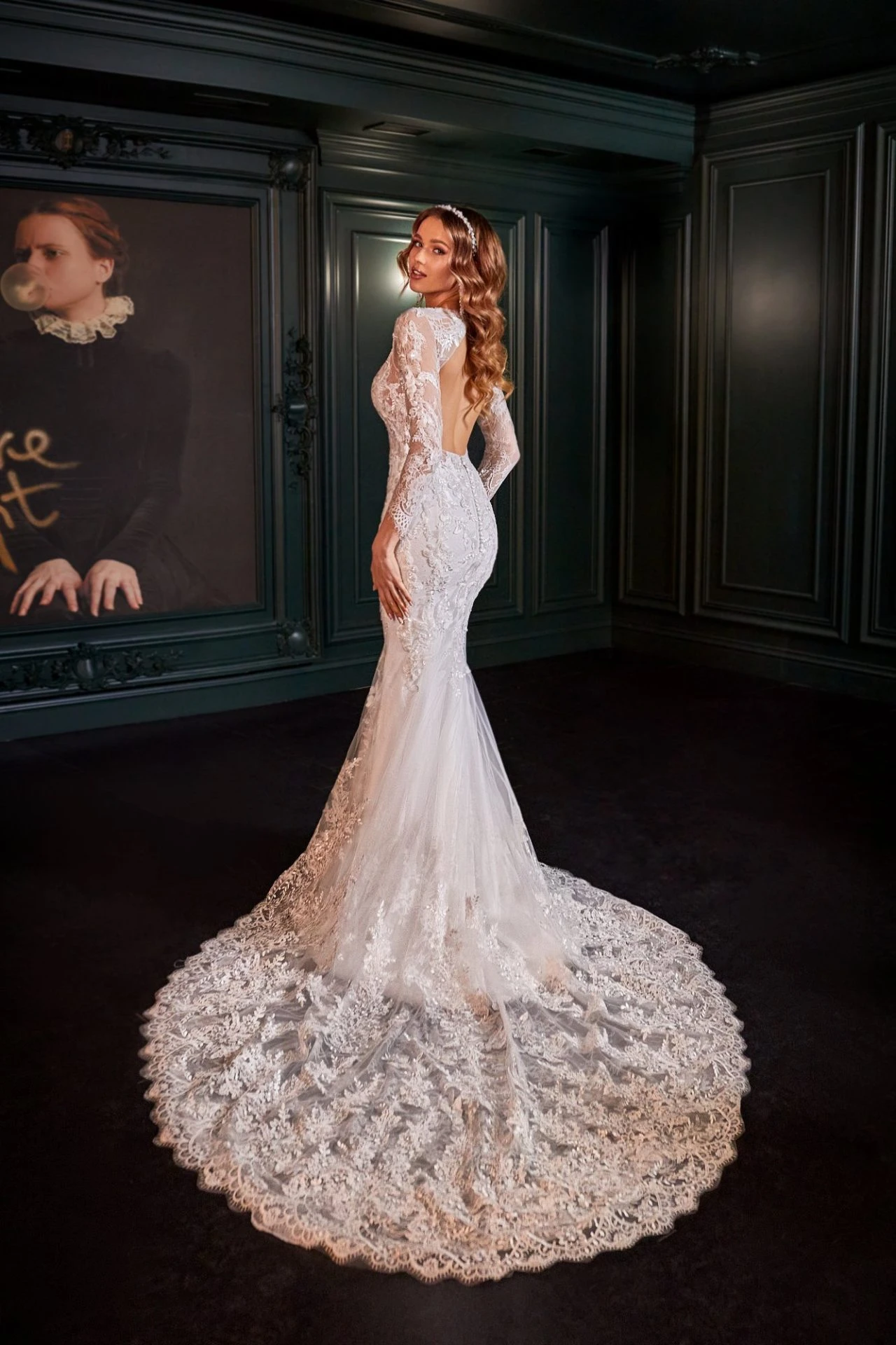 Robe De Mariage Sirène Blanche Longue Traîne Robe De Mariage Sirène Blanche Longue Traîne -Soiree Blanche Boutique Artemisia42