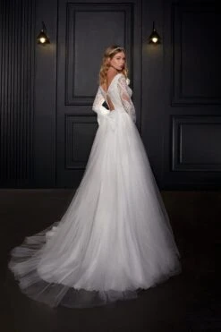 Robe De Mariée Princesse Manche Longue Dentelle -Soiree Blanche Boutique Blanche4