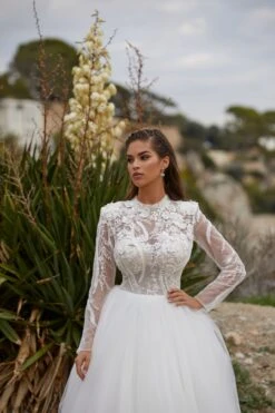 Robe De Mariée Hiver Manches Longues Blanche -Soiree Blanche Boutique Brigida