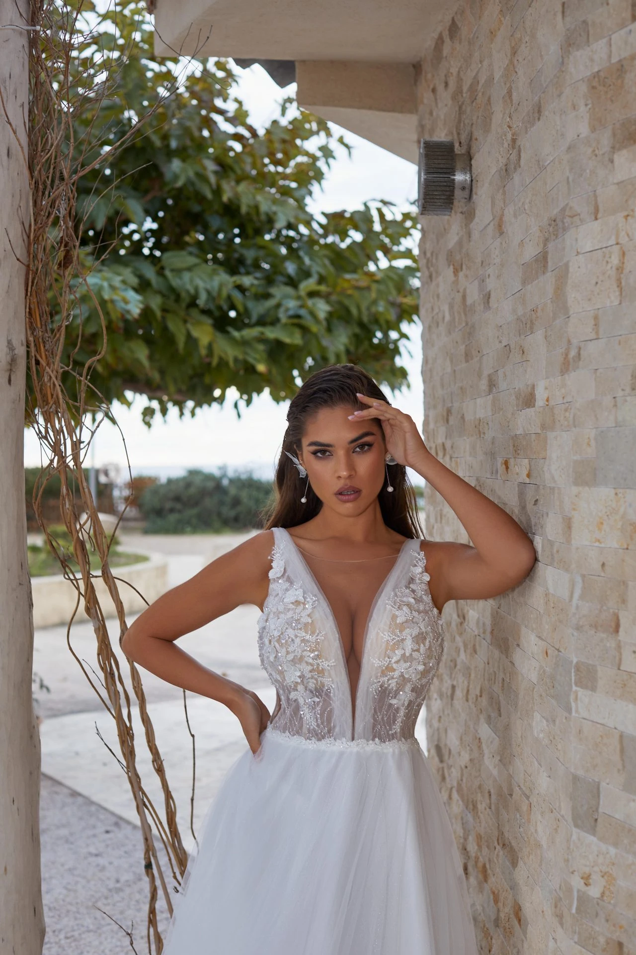 Robe De Mariée Princesse Blanche Avec Perles Robe De Mariée Princesse Blanche Avec Perles -Soiree Blanche Boutique Cesarea