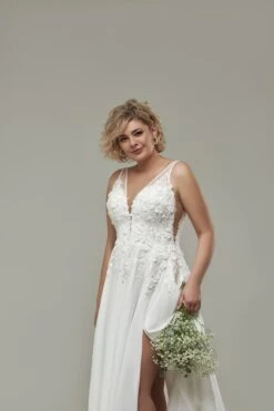 Robe De Mariée Grande Taille Fendue -Soiree Blanche Boutique Denise1