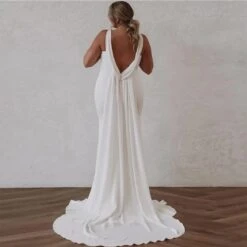 Robe De Mariée Sirène Simple Blanche -Soiree Blanche Boutique Design sans titre 63