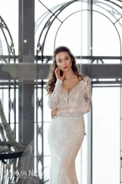 Robe De Mariée Sirène Manche Longue Illusion Blanche 7 Robe De Mariée Sirène Manche Longue Illusion Blanche -Soiree Blanche Boutique Dulce1