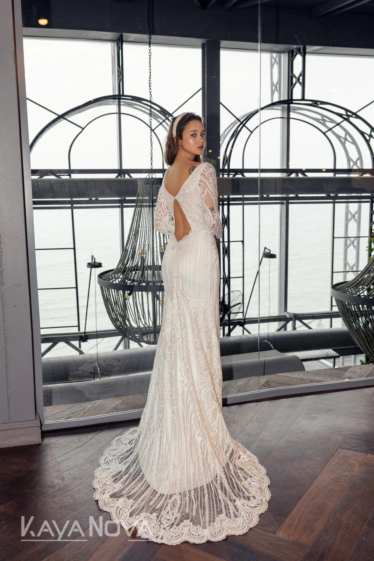 Robe De Mariée Sirène Manche Longue Illusion Blanche Robe De Mariée Sirène Manche Longue Illusion Blanche -Soiree Blanche Boutique Dulce4