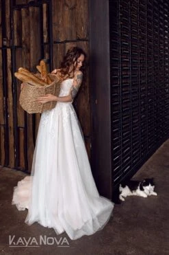 Robe De Mariée Romantique Champêtre Blanche 7 Robe De Mariée Romantique Champêtre Blanche -Soiree Blanche Boutique Elisa2