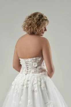 Robe De Mariée Femme Ronde Bustier -Soiree Blanche Boutique Fabrizia3